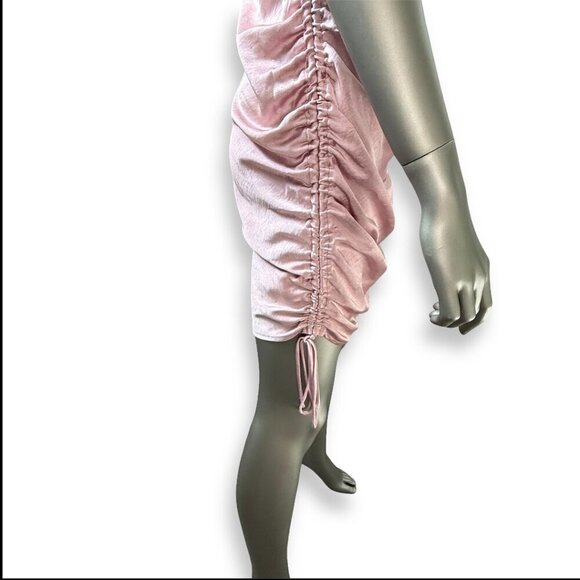 Hello Molly Pink Cocktail Dress Runched Sides Size Small - Picture 4 of 6